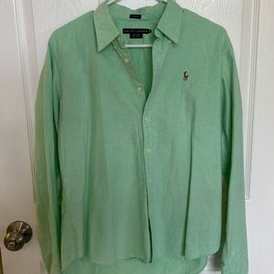 Ralph Lauren Slim Fit Green Oxford 14